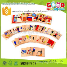 cheapest wooden puzzles OEM occupation match educational puzzle for children MDD-1029